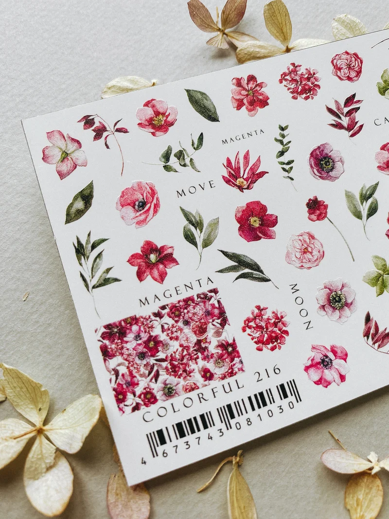 IBDI Rose nail decals / stickers for Valentines day nails #Colorful 216