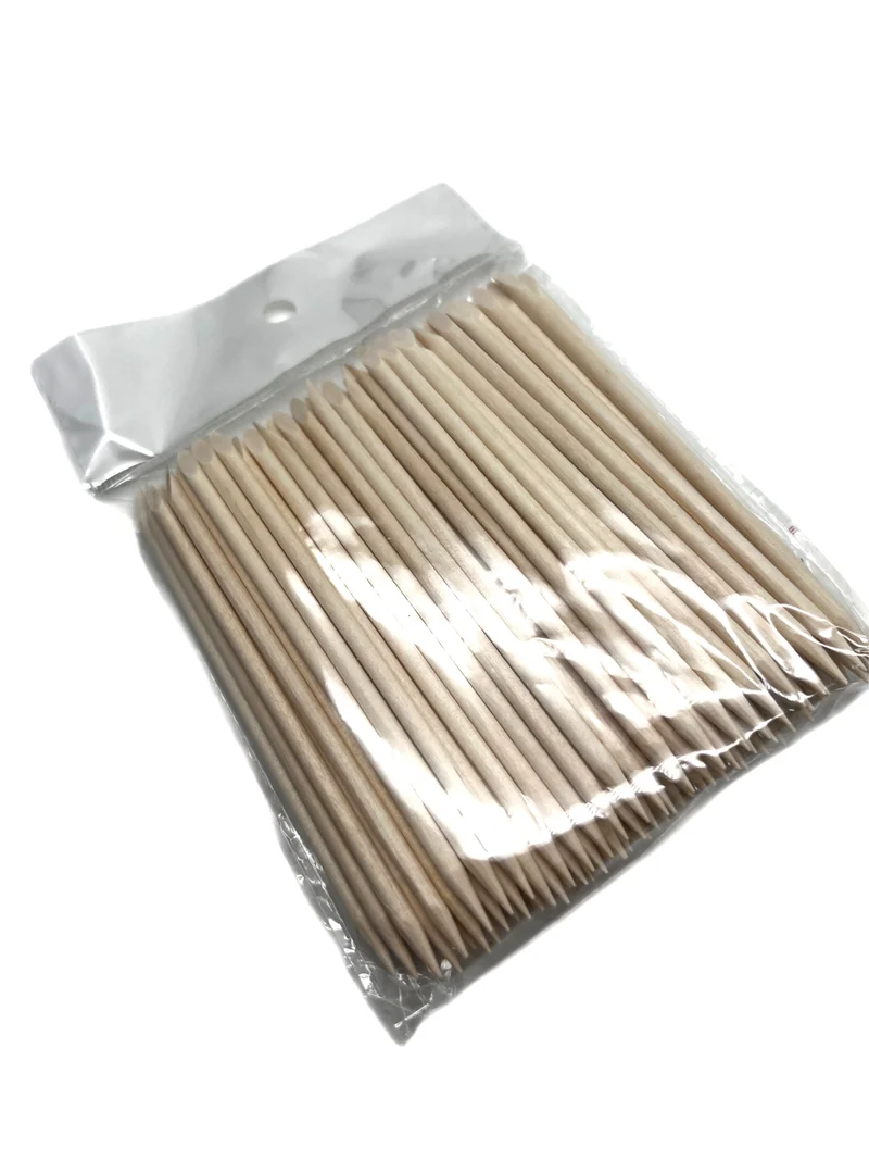 Cuticle pushers Orange wood sticks MEDIUM, 100 pc