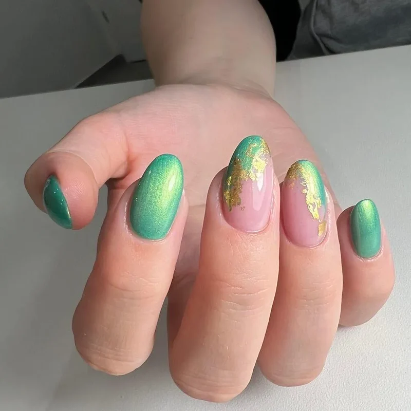 #283 Premium-EFFEKT Color Gel 5ml Helles Maigrün mit dezentem goldenem Perlglanz