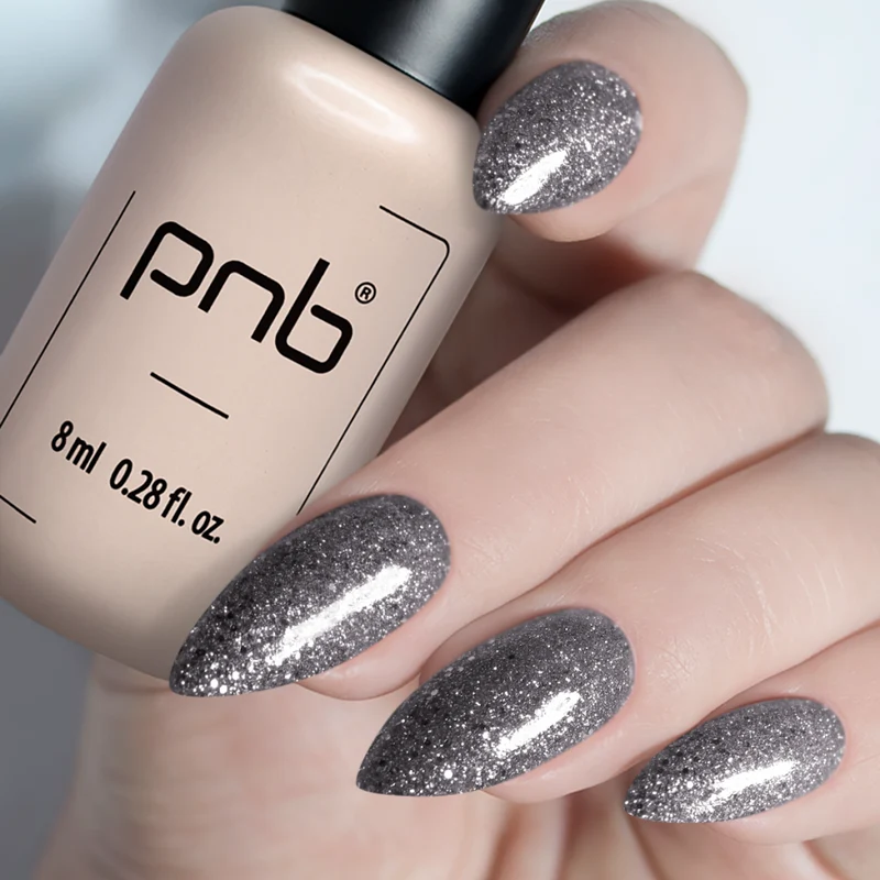 PNB silver sparkling gel nail polish 243 Si