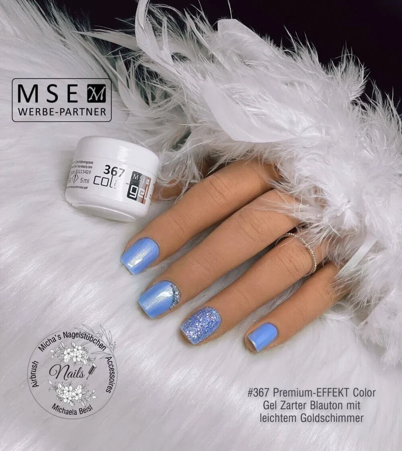 #367 Premium-EFFEKT Color Gel 5ml Zarter Blauton mit leichtem Goldschimmer