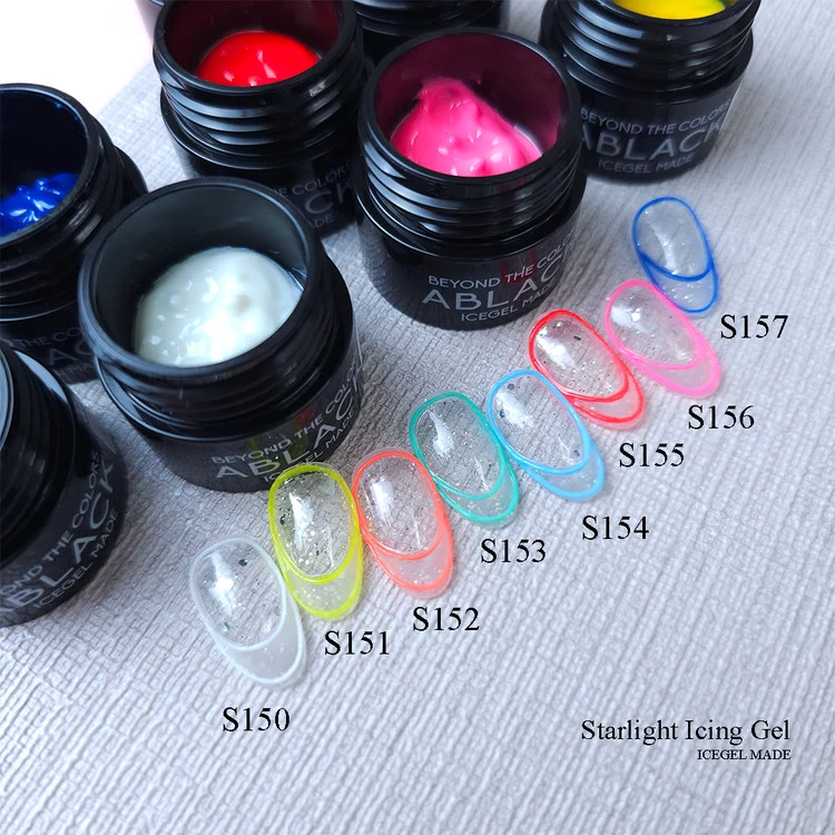 ICEGEL Starlight icing glow in the dark gel nail polish S150-S157