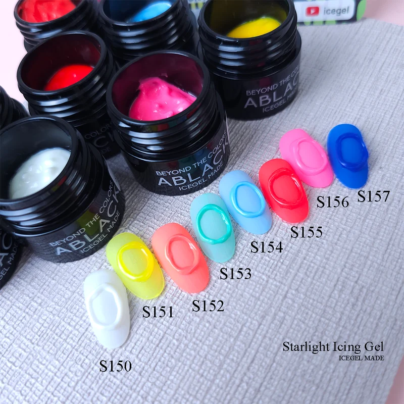 ICEGEL Starlight icing glow in the dark gel nail polish S150-S157