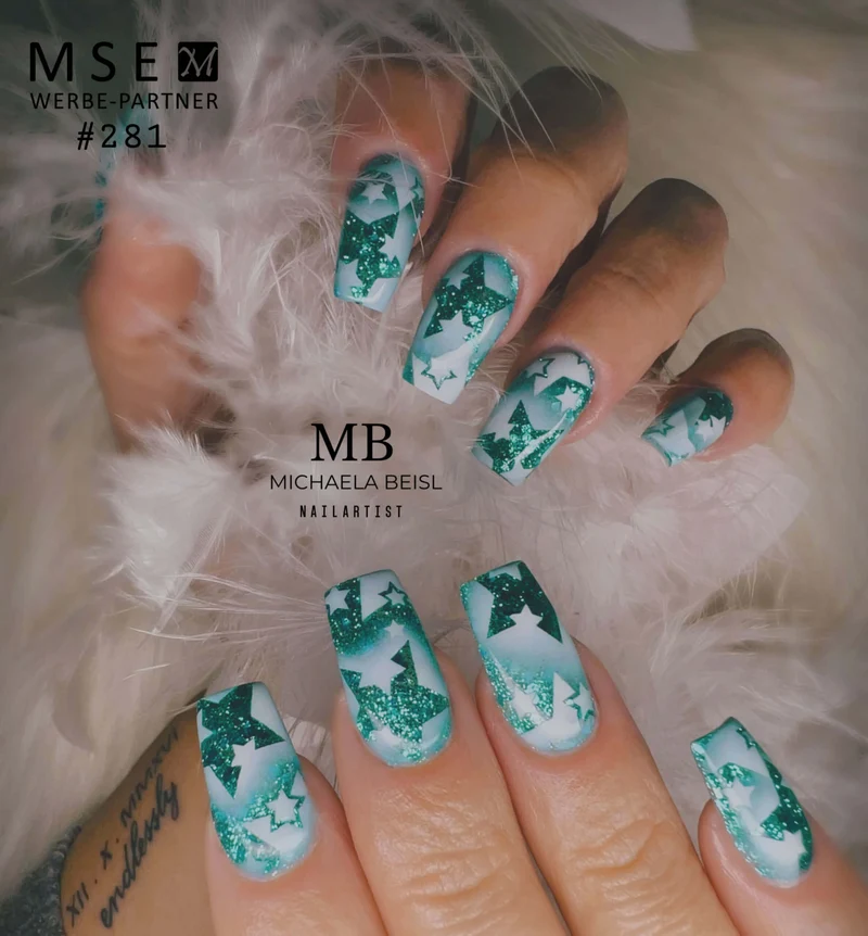 #281 Premium-GLITTER Color Gel 5ml Türkisfarbener Glitter