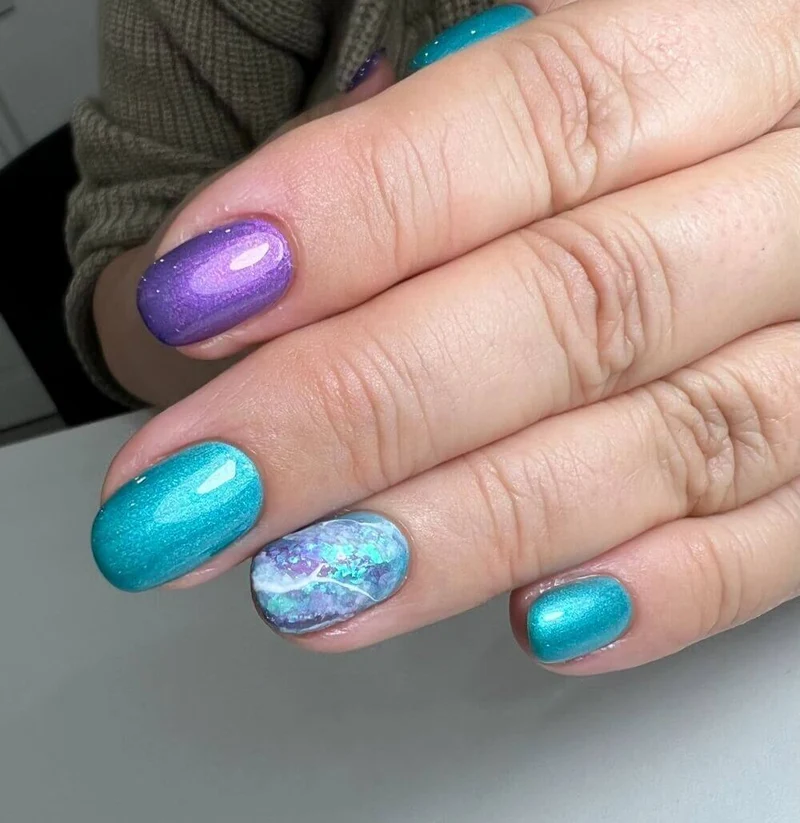 #280 Premium-EFFEKT Color Gel 5ml Mittleres Blaugrün mit dezentem Perlglanz