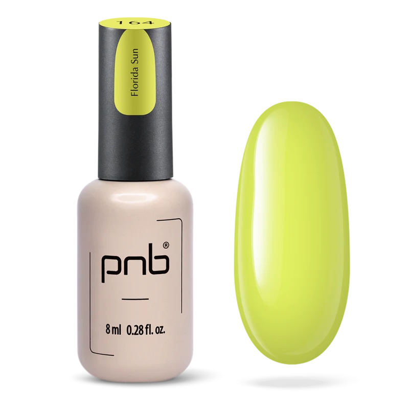 PNB yellow gel nail polish 164 Florida Sun