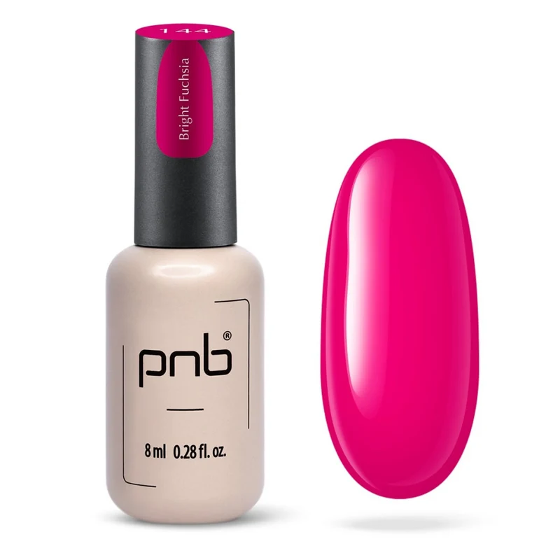 PNB pink coral gel nail polish 144 Bright Fuchsia