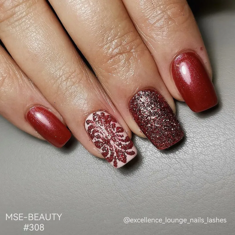 #308 Premium-EFFEKT Color Gel 5ml Kräftiges Bordeauxrot mit Schimmereffekt
