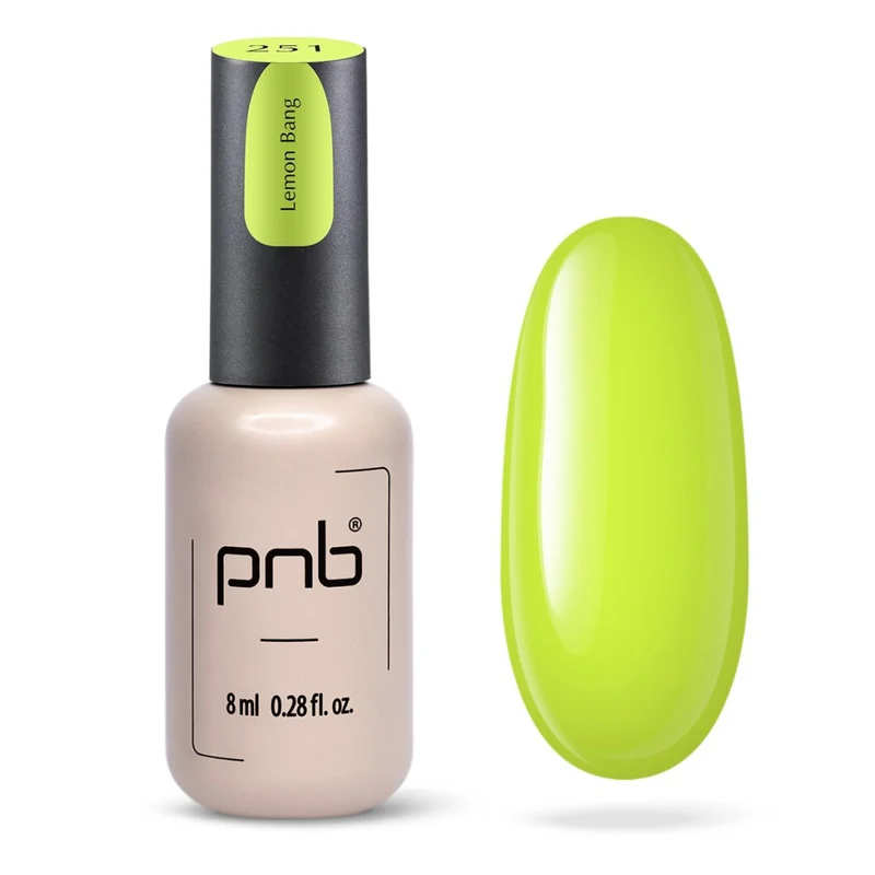 PNB yellow gel nail polish 251 Lemon Bang