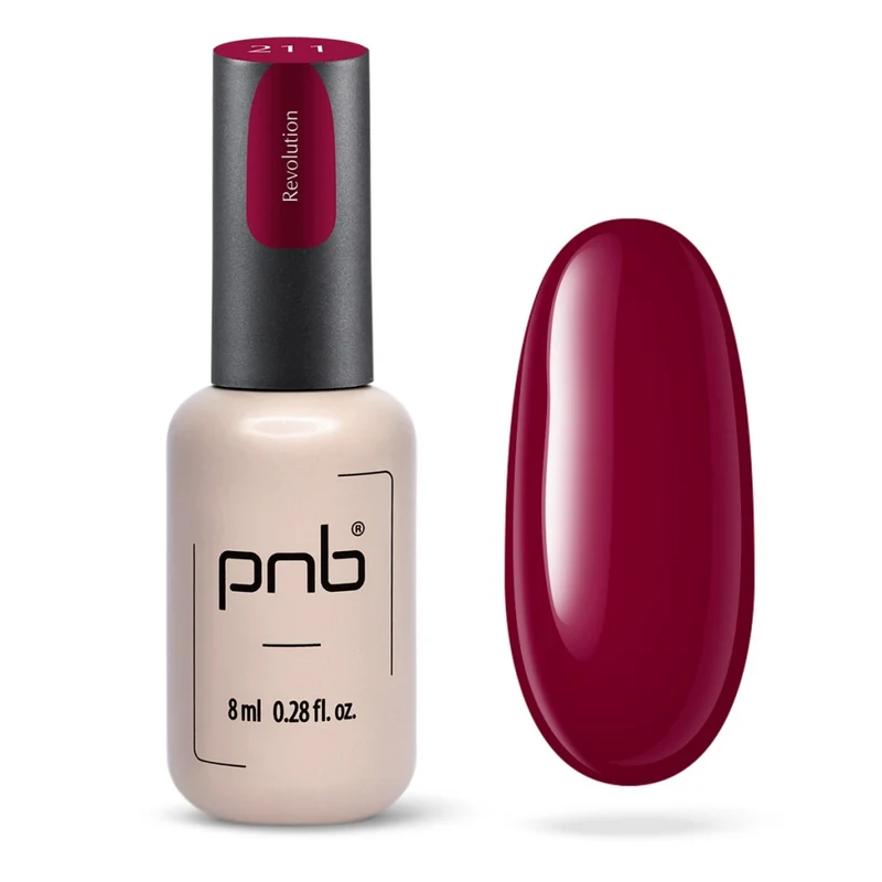 PNB red gel nail polish 211 Revolution