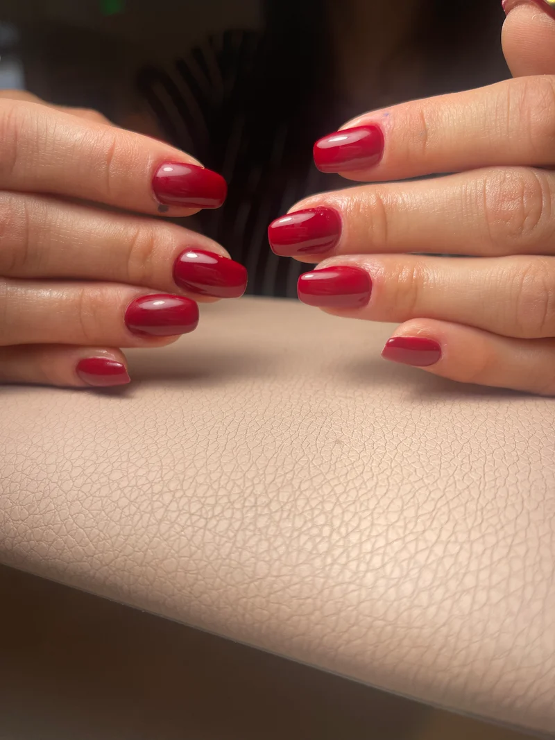 PNB red gel nail polish 211 Revolution