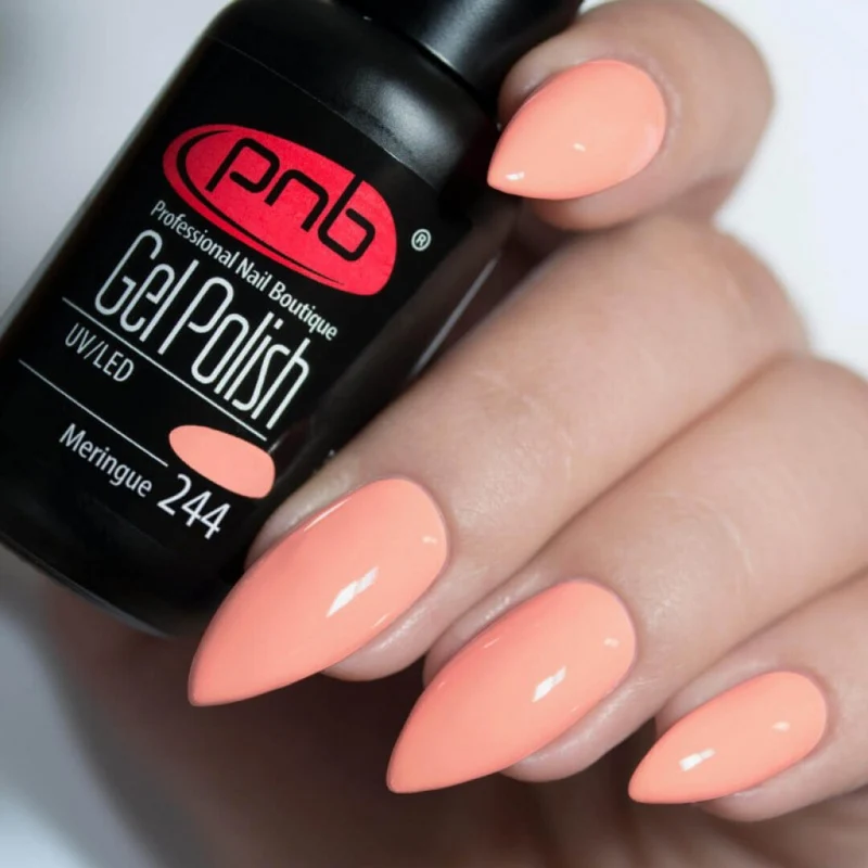 PNB coral peach gel nail polish 244 Meringue