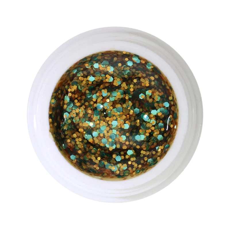 #351 Premium-GLITTER Color Gel 5ml Mischung aus orange- und türkisfarbenem Glitter