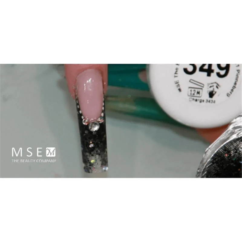 #349 Premium-GLITTER Color Gel 5ml Mischung aus schwarzem und silbernem Glitter mit Regenbogeneffekt