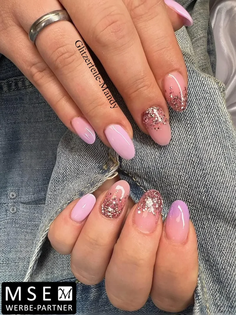 #272 Premium-GLITTER Color Gel 5ml Klares Gel mit Glitter in unterschiedlichen Violetttönen
