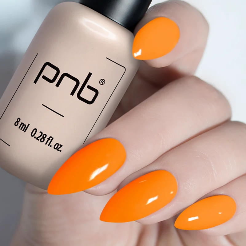 PNB orange gel nail polish 222 Papaya