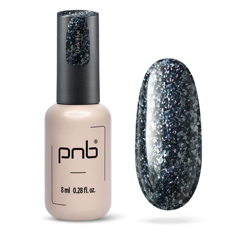 PNB sparkling gel nail polish 184 Dark Blue