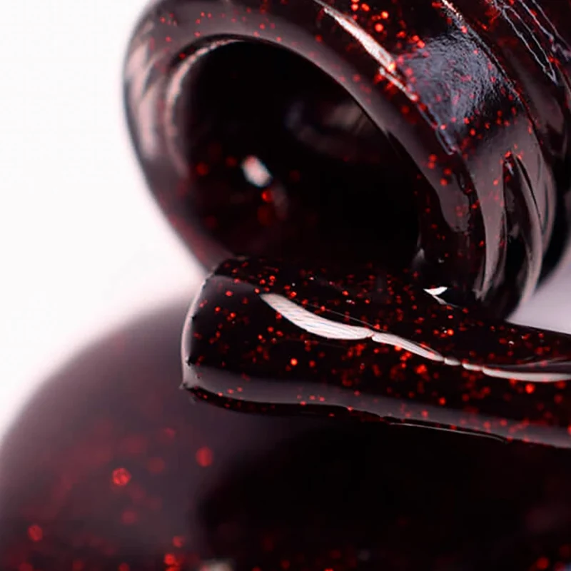 PNB sparkling red gel nail polish 107 Passion Night