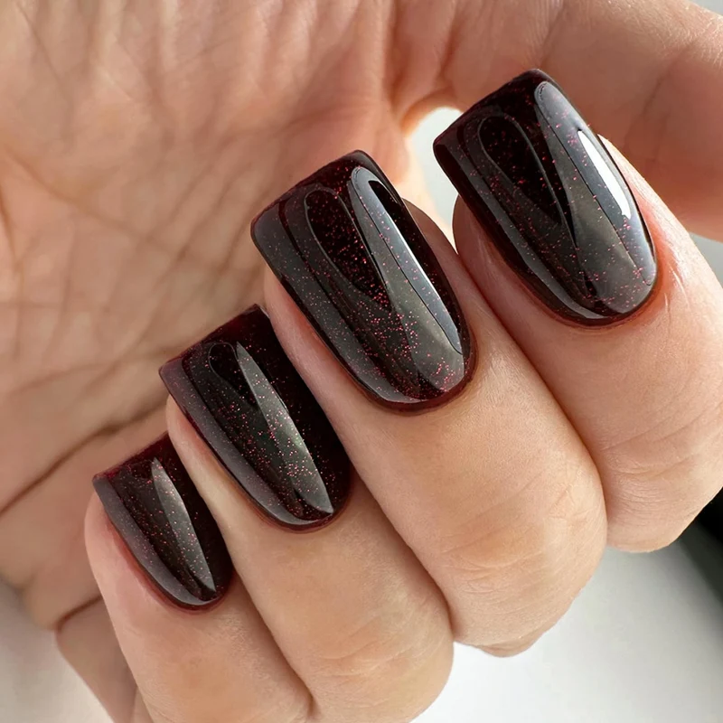 PNB sparkling red gel nail polish 107 Passion Night