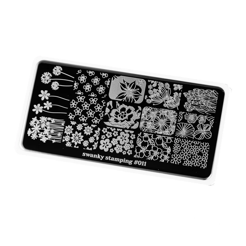 Swanky Stamping pattern nail plates, nail art plate 011