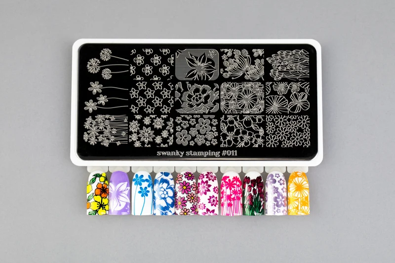 Swanky Stamping pattern nail plates, nail art plate 011