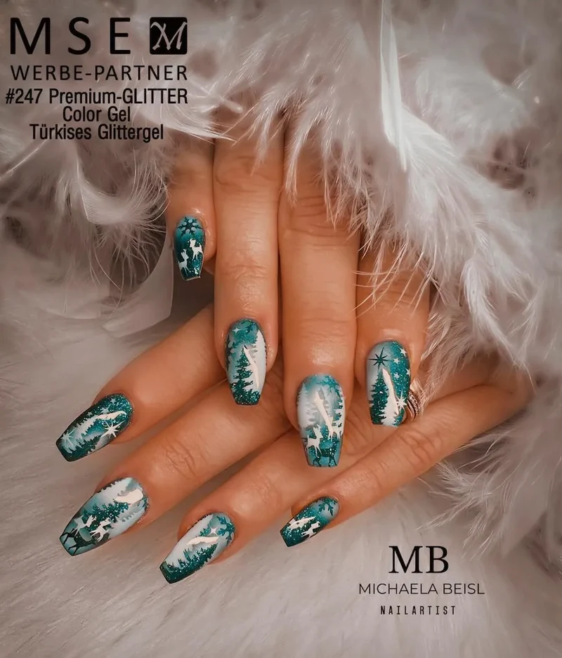 #247 Premium-GLITTER Color Gel 5ml Türkises Glittergel
