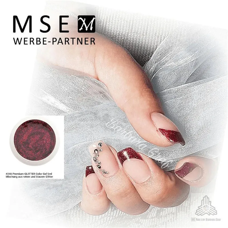 #246 Premium-GLITTER Color Gel 5ml Mischung aus rotem und blauem Glitter