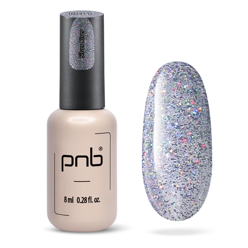 PNB sparkling gel nail polish 041 Silver River