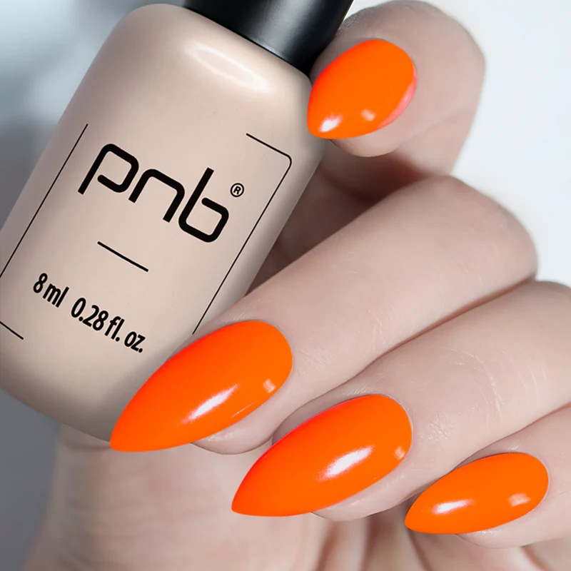 PNB orange gel nail polish 113 Smile