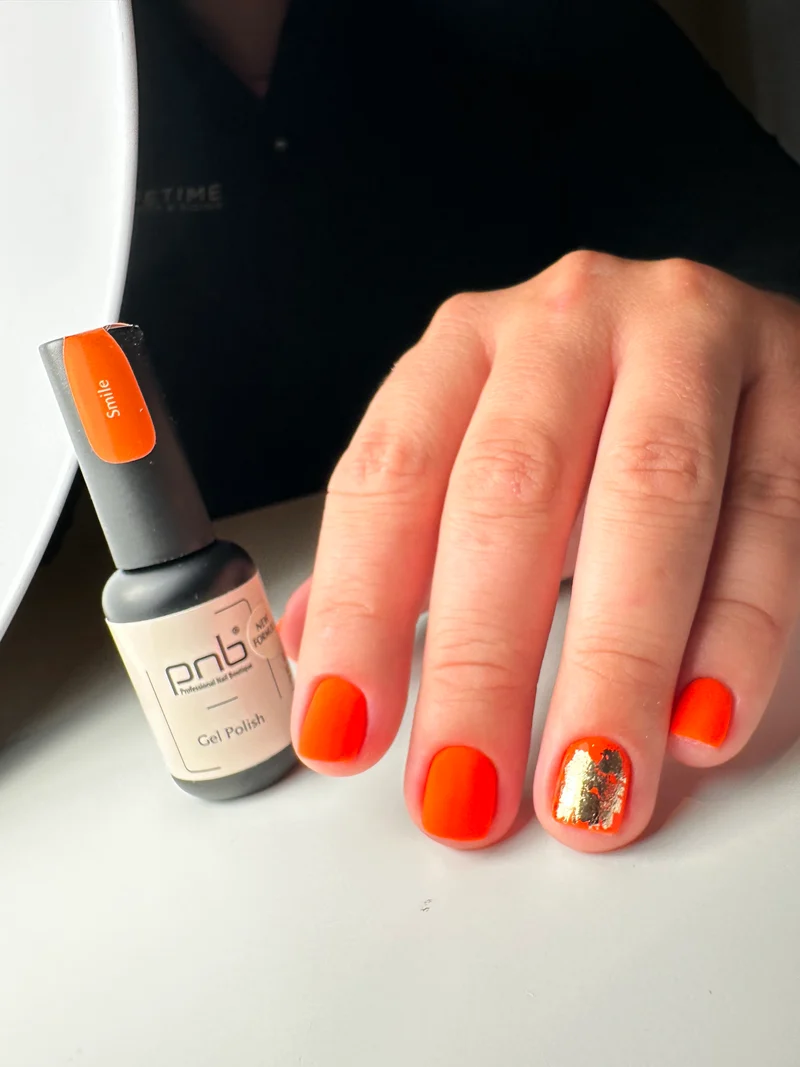 PNB orange gel nail polish 113 Smile
