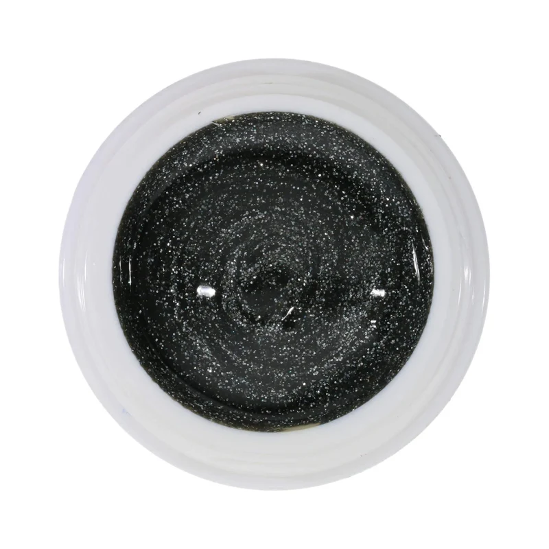#215 Premium-GLITTER Color Gel 5ml Dunkles Grau mit kräftigem Silberglitter