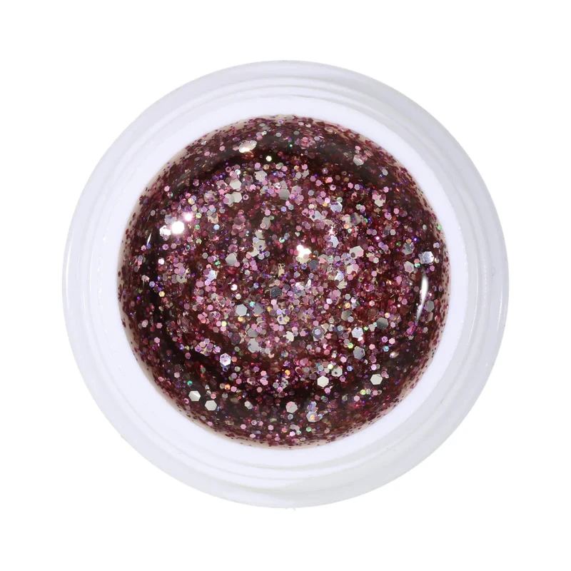 #256 Premium-GLITTER Color Gel 5ml Mischung aus rosa-, silber- und regenfarbenem Glitter