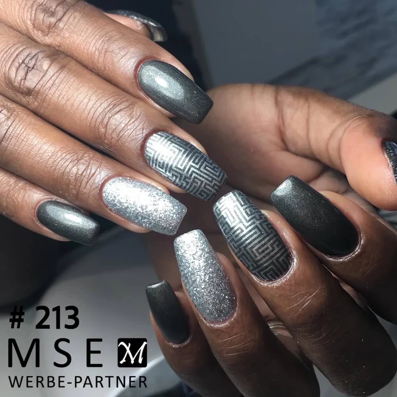 #213 Premium-EFFEKT Color Gel 5ml Dunkles Grau mit grünem Unterton und Glanzeffekten