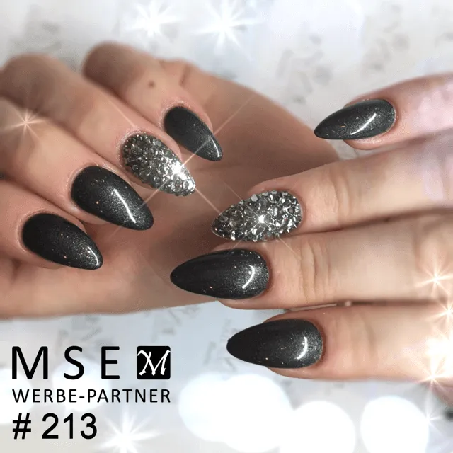 #213 Premium-EFFEKT Color Gel 5ml Dunkles Grau mit grünem Unterton und Glanzeffekten