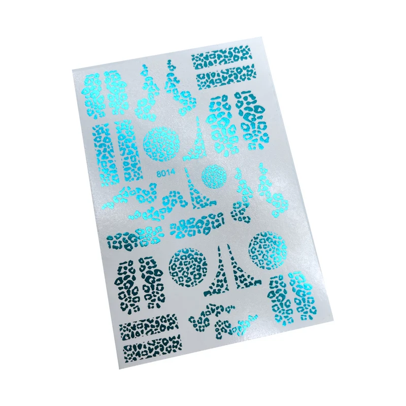 INKVICTUS Leopard nail decals / sliders blue foil 8014