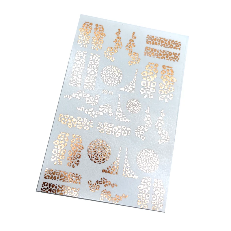 INKVICTUS Leopard nail decals / sliders gold foil 8014
