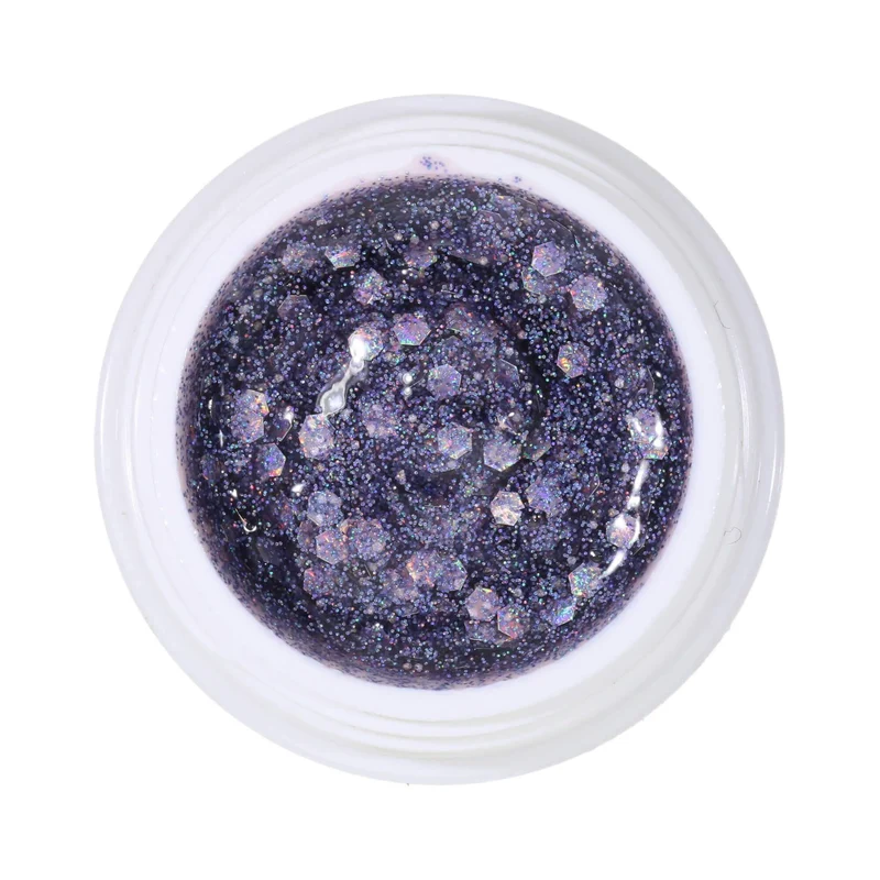 #252 Premium-GLITTER Color Gel 5ml Heller Lavendelton mit Regenbogenglitter in verschiedenen Grössen