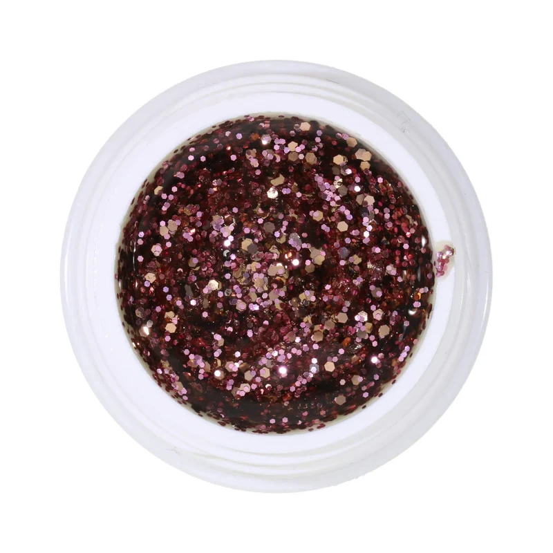 #251 Premium-GLITTER Color Gel 5ml Mischung aus rosa- und bronzefarbenem Glitter