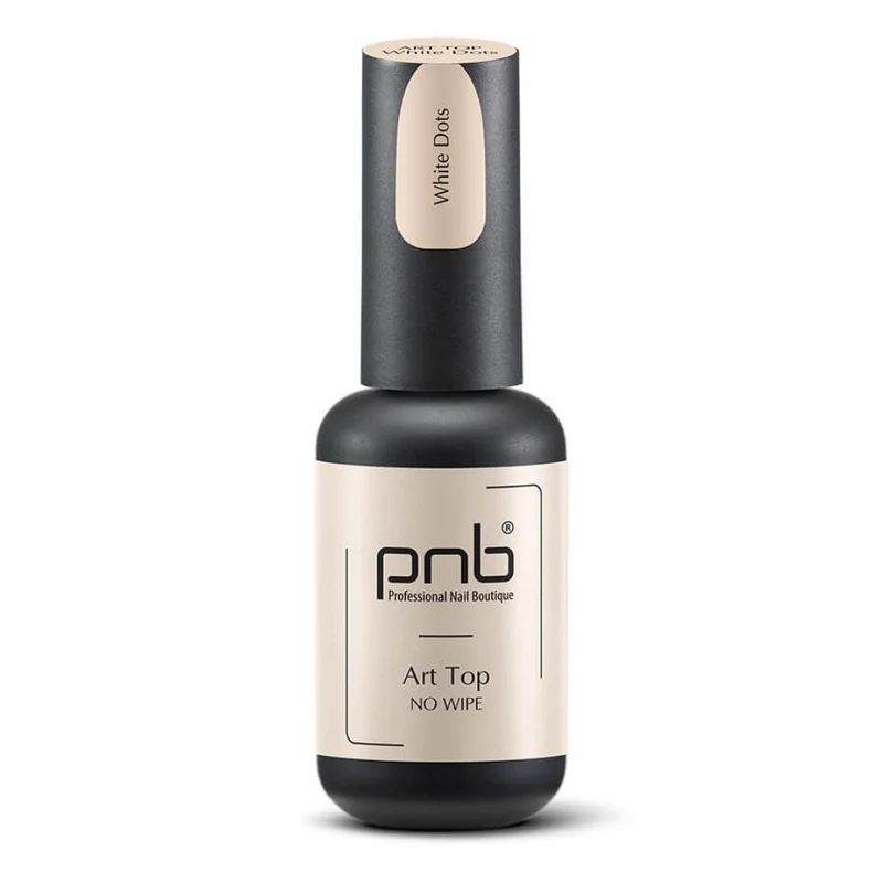 PNB Art Top White Dots no wipe gel nail polish