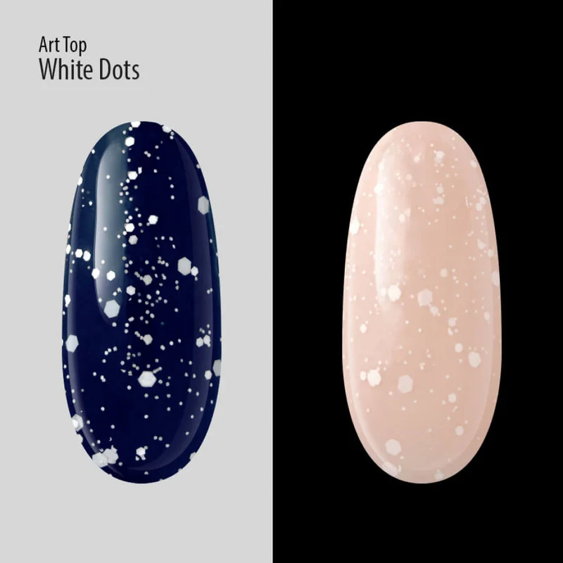 PNB Art Top White Dots no wipe gel nail polish