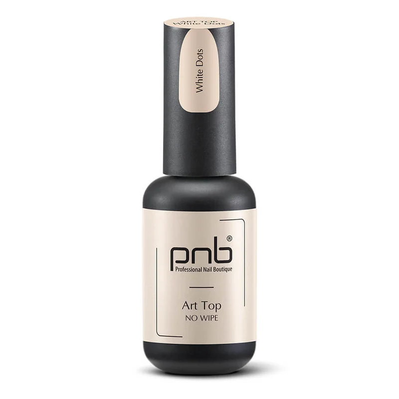 PNB Art Top White Dots no wipe gel nail polish
