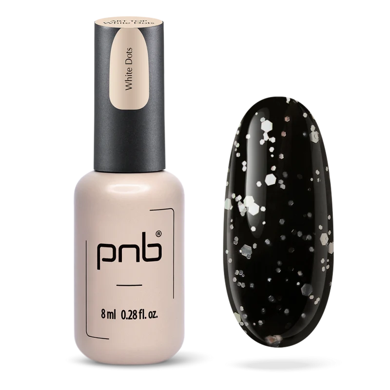PNB Art Top Silver Dots no wipe gel nail polish