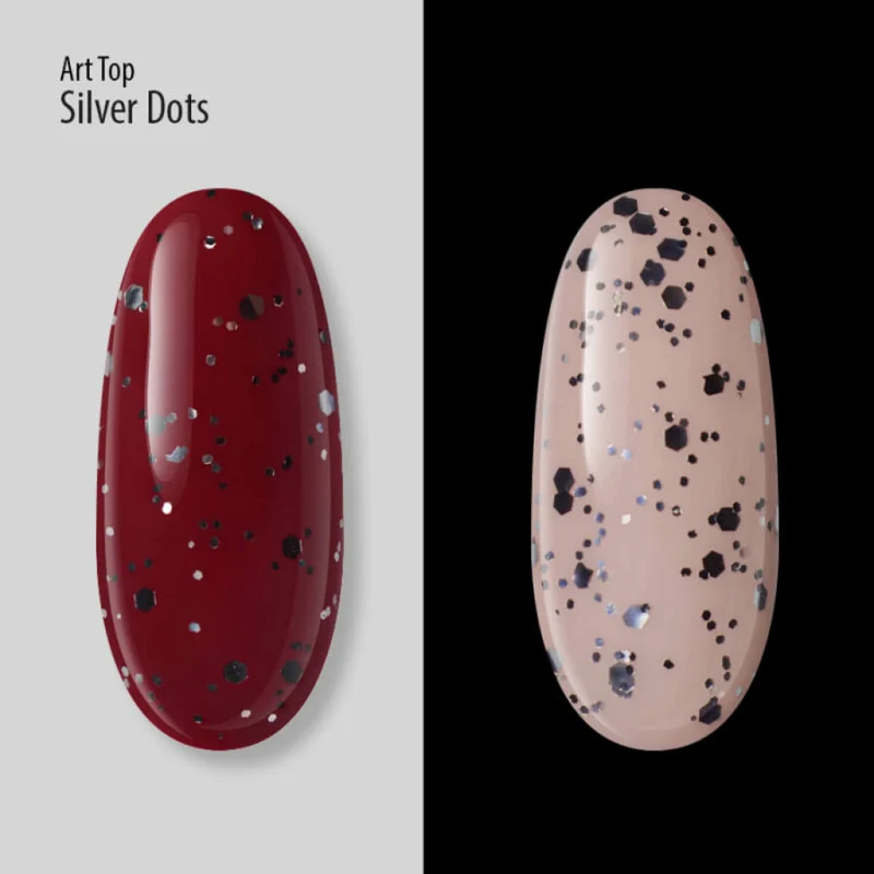 PNB Art Top Silver Dots no wipe gel nail polish