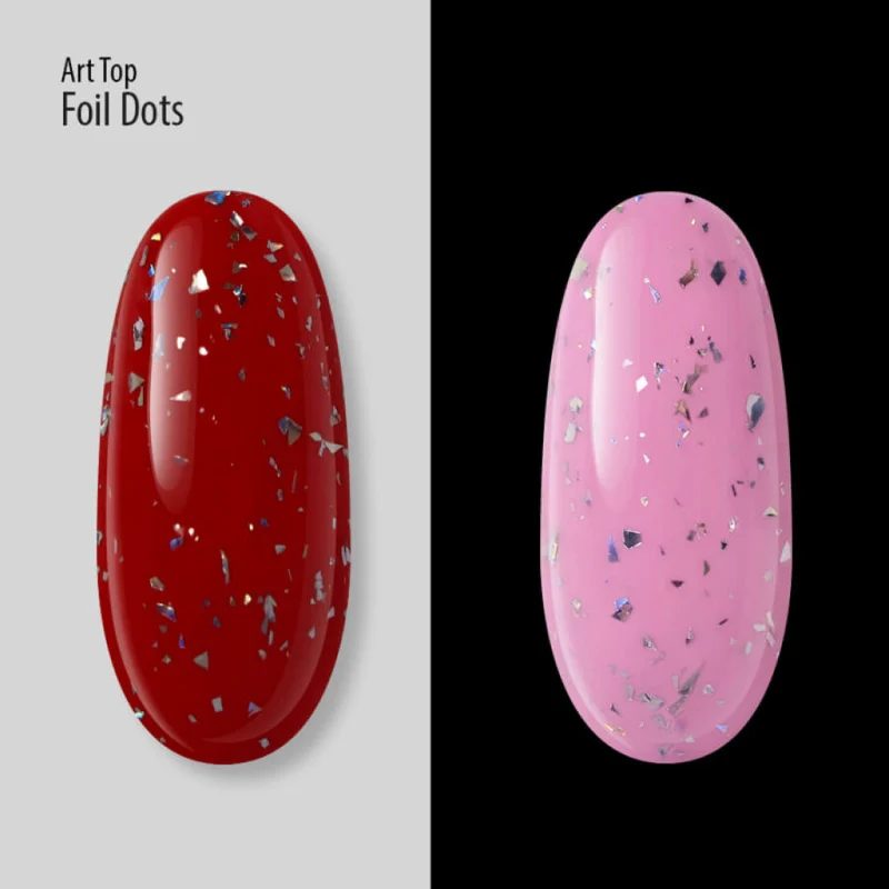 PNB Art Top Foil Dots no wipe gel nail polish