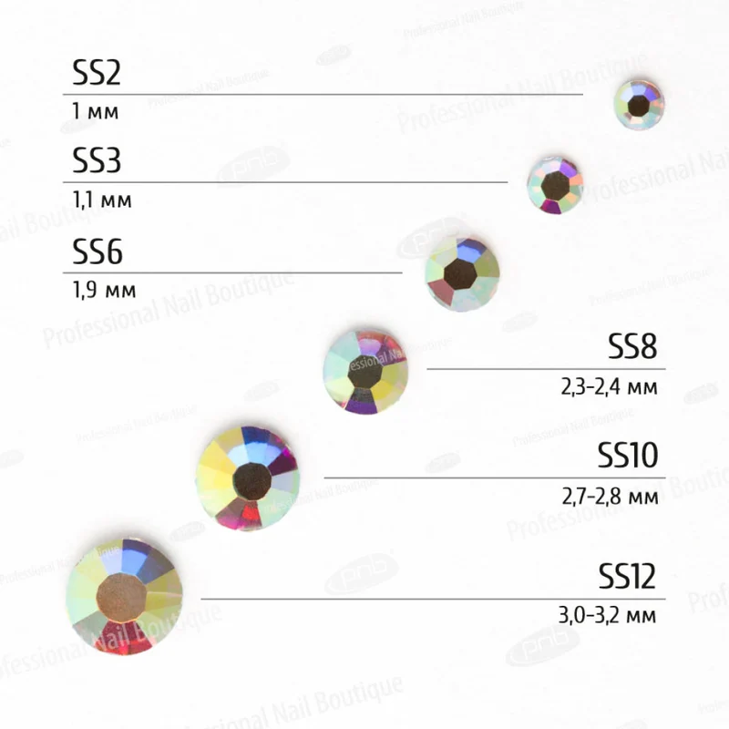 PNB Rhinestones Glass AB mix 1440 pcs