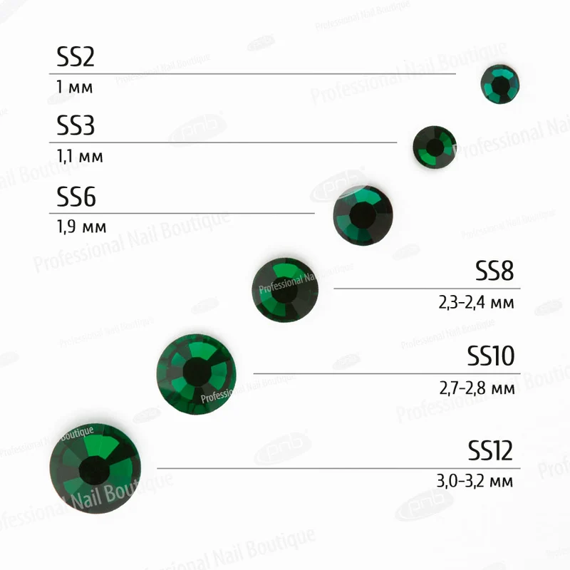 PNB Rhinestones Glass Green Mix 200 pcs