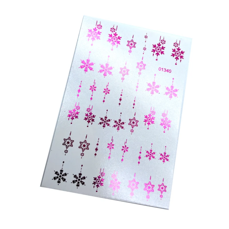 INKVICTUS Winter Snowflake nail decals / sliders purple foil 01340