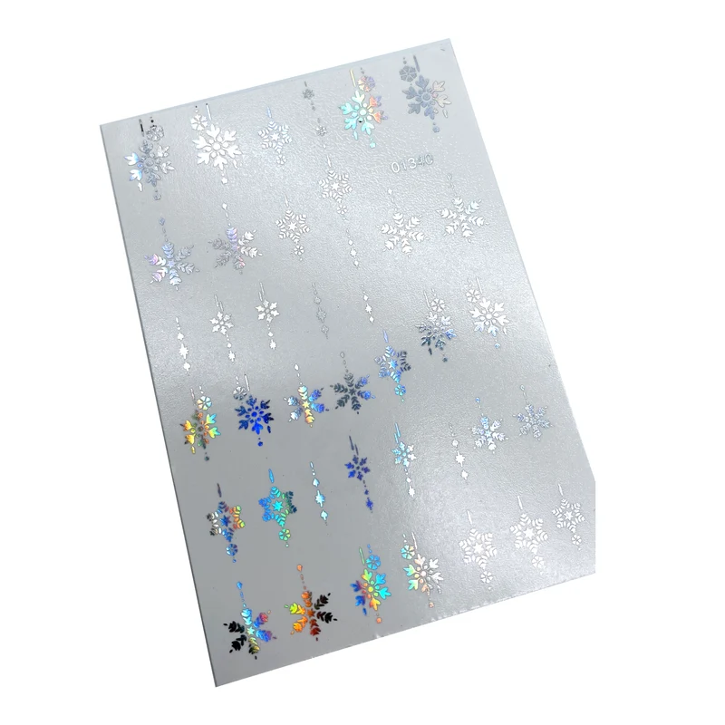 INKVICTUS Winter Snowflake nail decals / sliders silver holographic foil 01340