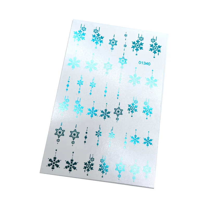 INKVICTUS Winter Snowflake nail decals / sliders blue foil 01340