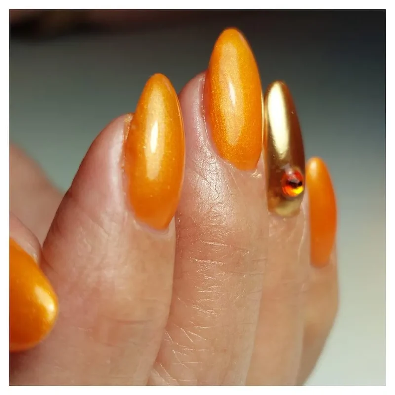 #168 Premium-EFFEKT Color Gel 5ml Leuchtendes Orange mit Goldeffekt